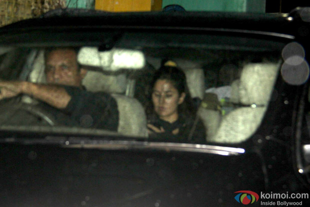 Katrina Kaif was snapped in her car in Bandra.