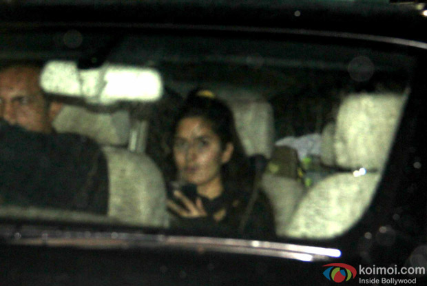 Katrina Kaif was snapped in her car in Bandra.