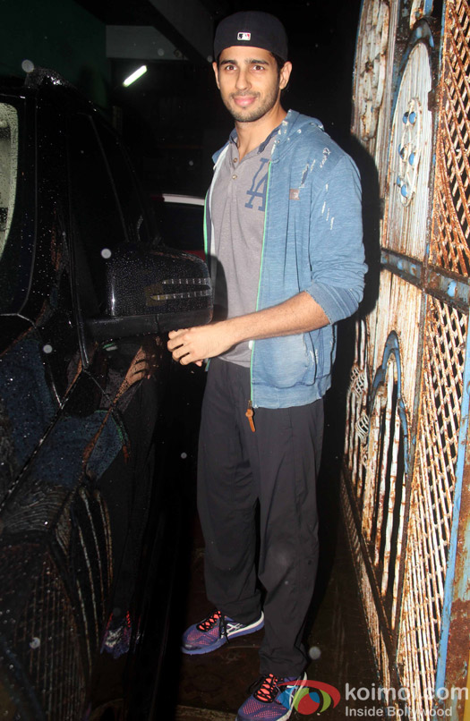 Sidharth Malhotra snapped outside the gym.