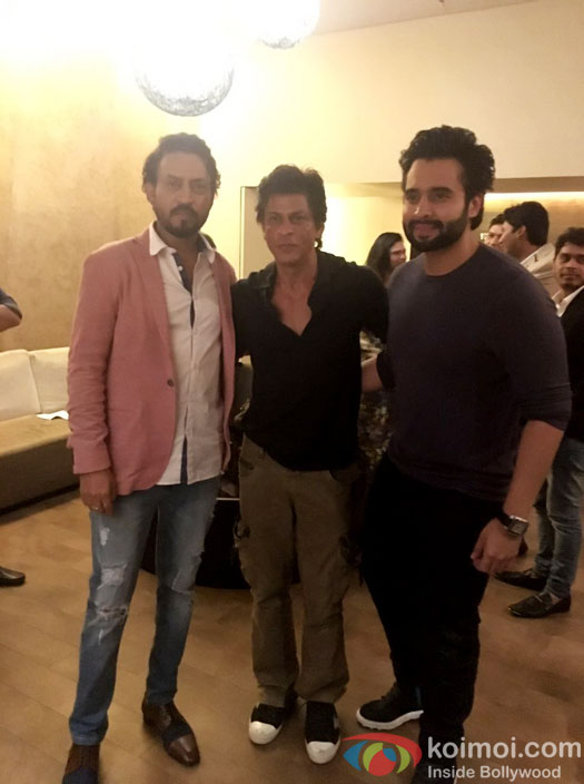 Irrfan Khan, Shahrukh Khan and Jackky Bhagnani at Madaari Screening