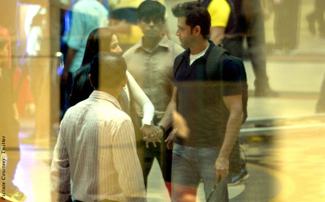 Hrithik Roshan and Yami Gautam on the sets of movie 'Kaabil'