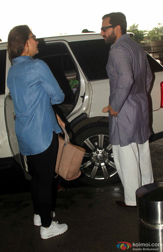 Kareena Kapoor Khan and Saif Ali Khan Spotted At Airport