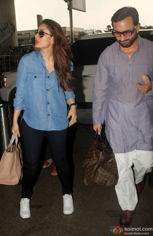 Kareena Kapoor Khan and Saif Ali Khan Spotted At Airport