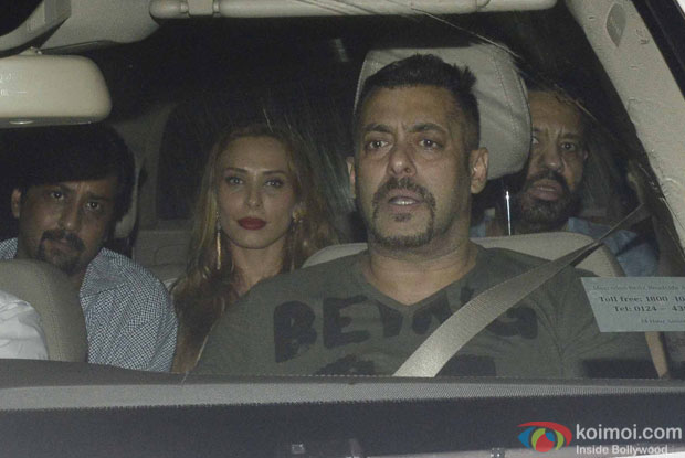 Iulia vantur and Salman Khan during the screening of sultan