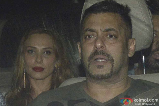 Iulia vantur and Salman Khan during the screening of sultan