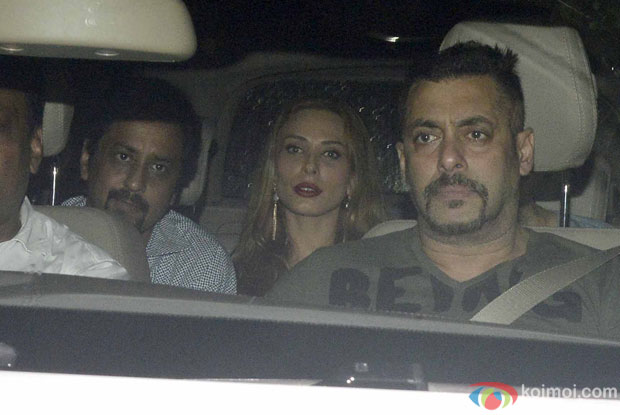 Iulia vantur and Salman Khan during the screening of sultan