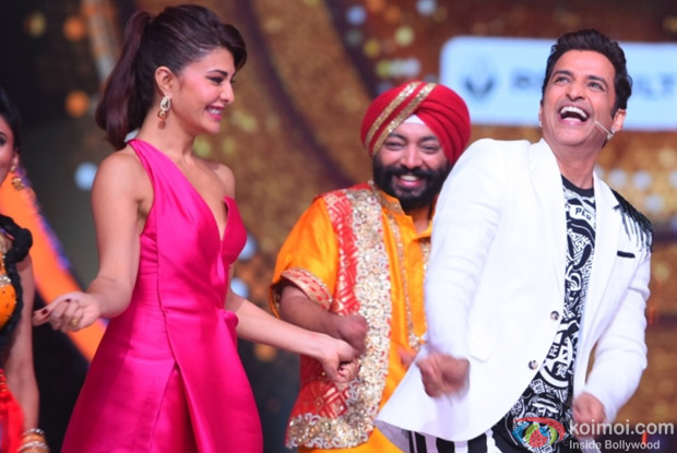 Jacqueline Fernandez and Ganesh Hegde on the sets of Jhalak Dikhhla Jaa