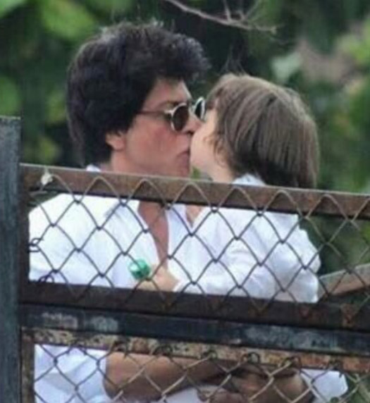 Shah Rukh Khan and AbRam Khan during the Eid Celebration