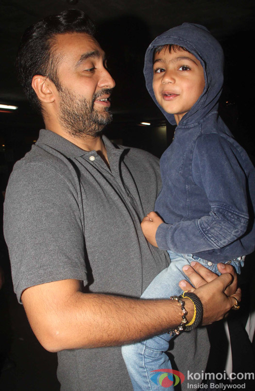 Raj Kundra and Viaan spotted at Airport
