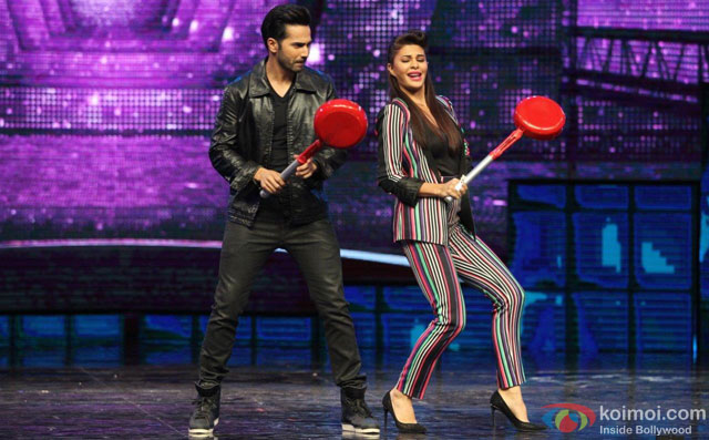 Varun Dhawan and Jacqueline Fernandez during the promotion of film 'Dishoom' on the sets of 'Dance +'