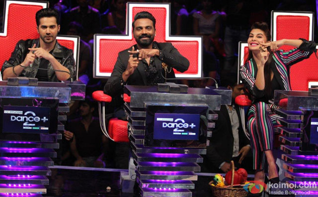 Varun Dhawan and Jacqueline Fernandez during the promotion of film 'Dishoom' on the sets of 'Dance +'