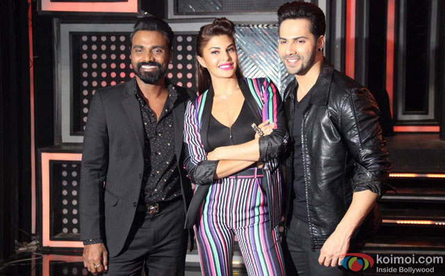 Jacqueline Fernandez and Varun Dhawan during the promotion of film 'Dishoom' on the sets of 'Dance +'