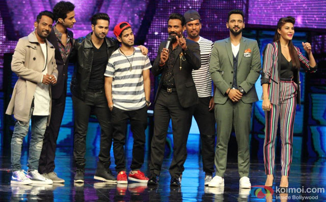 Varun Dhawan and Jacqueline Fernandez during the promotion of film 'Dishoom' on the sets of 'Dance +'