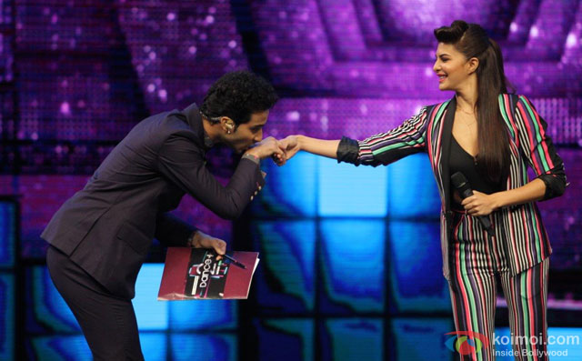 Jacqueline Fernandez during the promotion of film 'Dishoom' on the sets of 'Dance +'