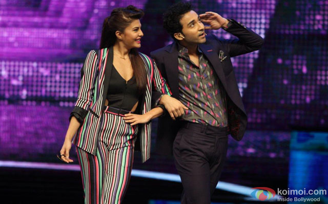 Jacqueline Fernandez during the promotion of film 'Dishoom' on the sets of 'Dance +'