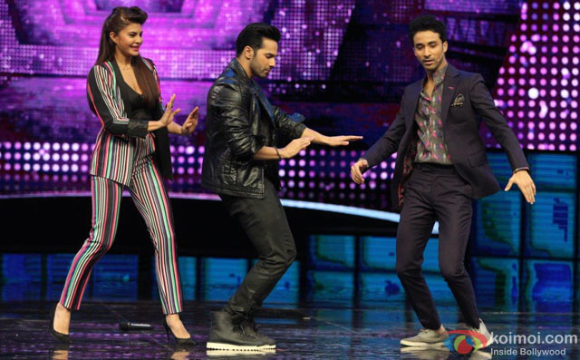 Jacqueline Fernandez and Varun Dhawan during the promotion of film 'Dishoom' on the sets of 'Dance +'