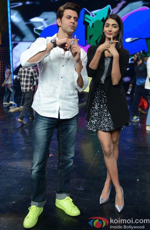 Hrithik Roshan and Pooja Hegde on the sets of Dance + season 2 