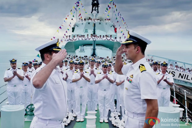 Akshay Kumar in a still from Rustom