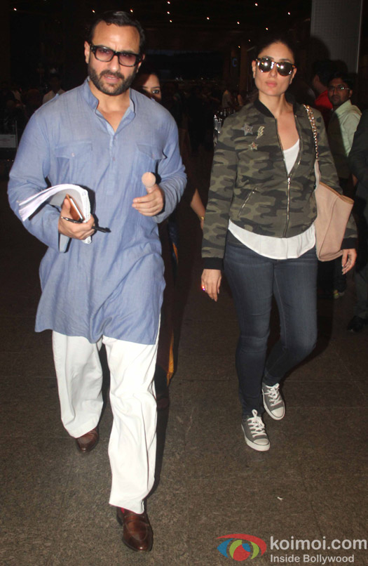 Saif Ali Khan and Kareena Kapoor Khan spotted at mumbai airport