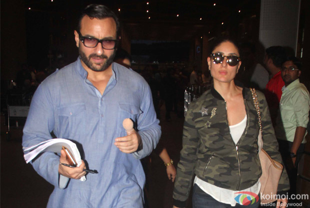 Saif Ali Khan and Kareena Kapoor Khan spotted at mumbai airport