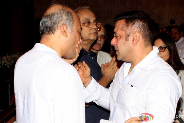 Salman Khan during a prayer meeting of filmmaker Rajjat Barjatya