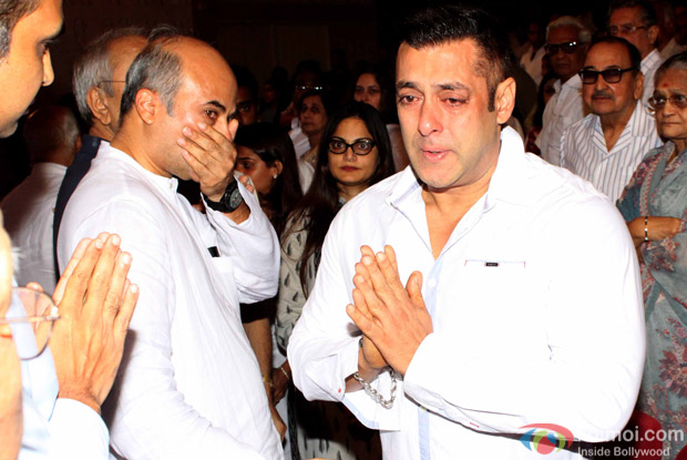 Salman Khan during a prayer meeting of filmmaker Rajjat Barjatya