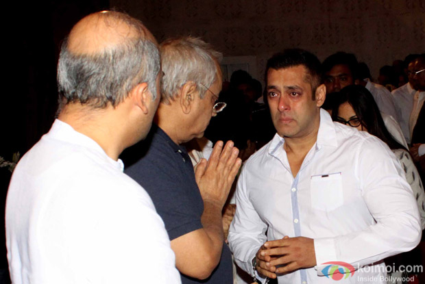 Salman Khan during a prayer meeting of filmmaker Rajjat Barjatya