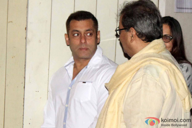 Salman Khan during a prayer meeting of filmmaker Rajjat Barjatya