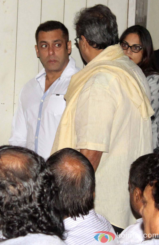 Salman Khan during a prayer meeting of filmmaker Rajjat Barjatya