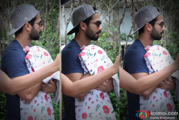 Shahid Kapoor with his baby girl