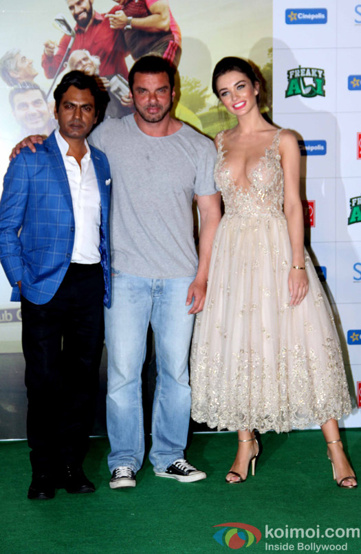 Nawazuddin Siddiqui, Sohail Khan and Amy Jackson during the trailer launch of film Freaky Ali