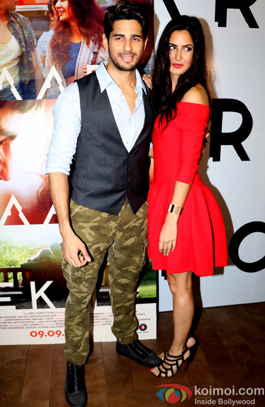 Sidharth Malhotra and Katrina Kaif during the trailer launch of Baar Baar Dekho