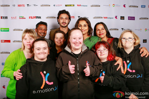 Vidya Balan delivers a speech at an Australian University