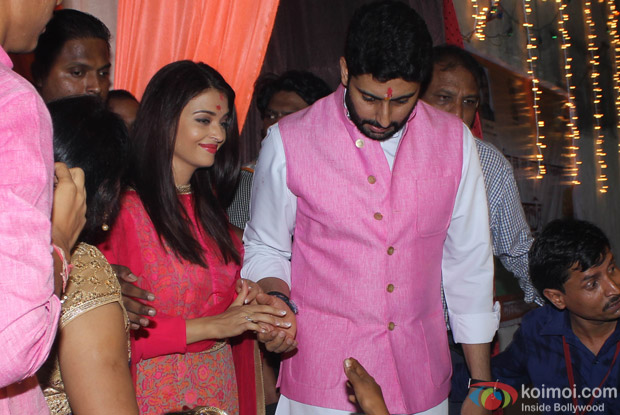 Abhishek Bachchan, Aishwarya Rai Bachchan visit Mankeshwar Ganpati Mandal in Byculla