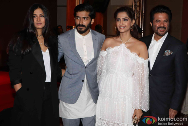  Harshvardhan Kapoor, Rhea Kapoor, Sonam Kapoor, and Anil Kapoor during the music launch of film Mirzya
