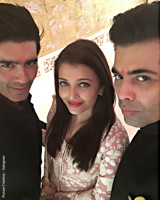 Aishwarya Rai Bachchan And Karan Johar Attend Ganpati Celebrations At Manish Malhotra's House