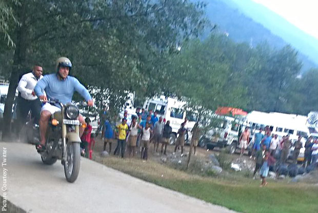 Pictures: Salman Khan Rides Royal Enfield in Manali During Tubelight Shoot