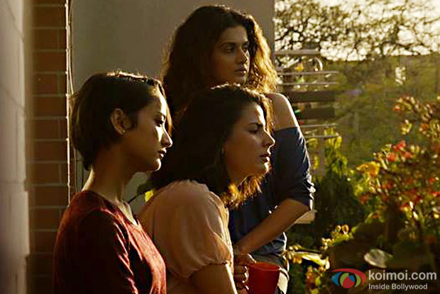 Andrea Tariang, Kirti Kulhari and Taapsee Pannu in a still from Pink