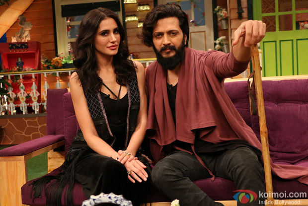 Ritesh Deshmukh & Nargis Fakhri on the sets of The Kapil Sharma Show