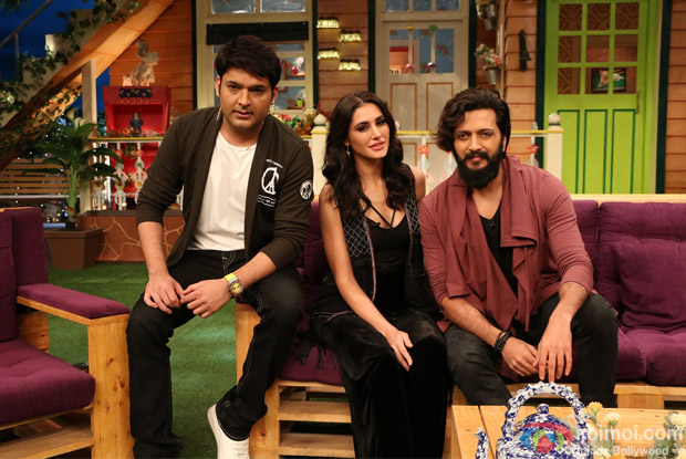 Ritesh Deshmukh & Nargis Fakhri on the sets of The Kapil Sharma Show