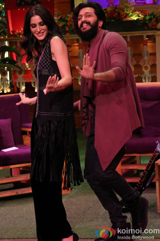 Ritesh Deshmukh & Nargis Fakhri on the sets of The Kapil Sharma Show