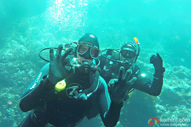 Sidharth Malhotra diving at Poor Knights Island