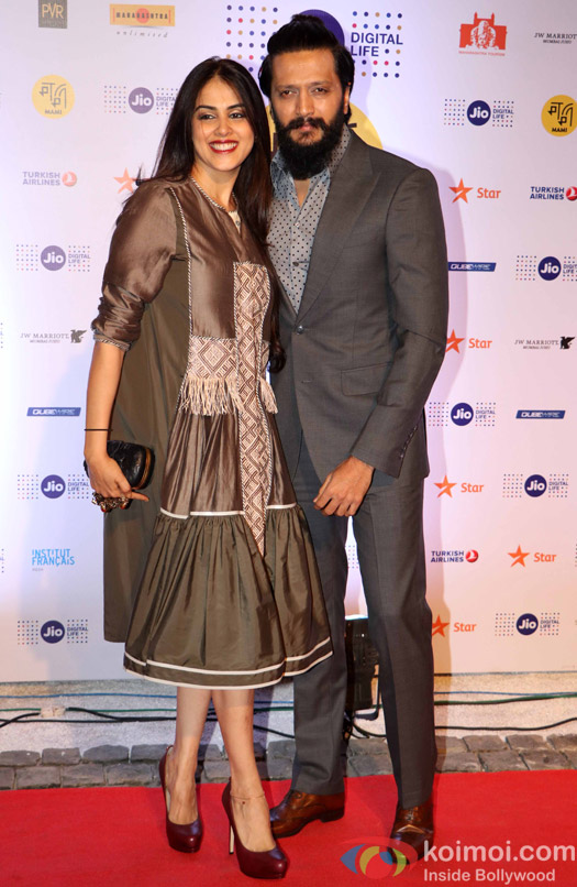 Riteish Deshmukh and Genelia D'Cruza During The Jio MAMI 18th Mumbai Film Festival - Opening ceremony 