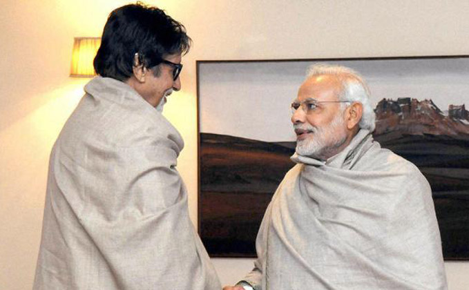 Modi greets Amitabh Bachchan on his 74th birthday