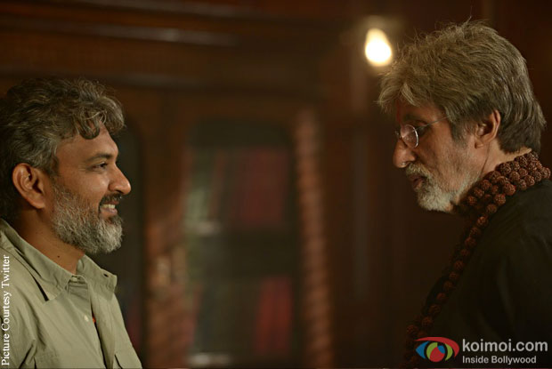  On Set Of Sarkar 3: Bahubali Director Rajamouli With Amitabh Bachchan