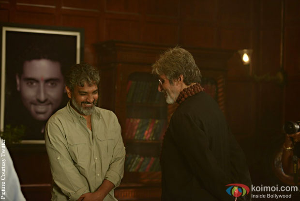  On Set Of Sarkar 3: Bahubali Director Rajamouli With Amitabh Bachchan