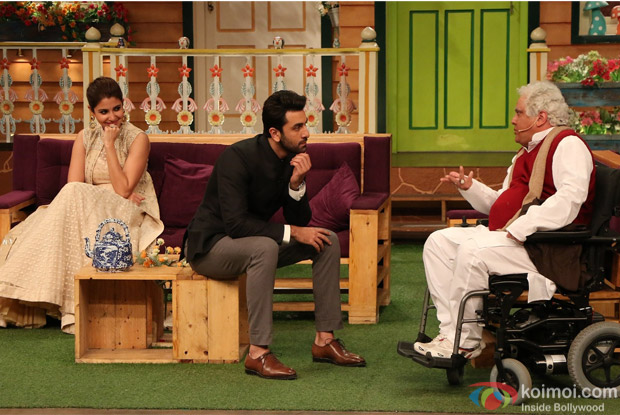 Ranbir Kapoor, Aishwarya Rai Bachchan and Anushka Sharma on the sets of The Kapil Sharma Show