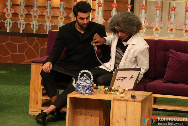 Ranbir Kapoor, Aishwarya Rai Bachchan and Anushka Sharma on the sets of The Kapil Sharma Show