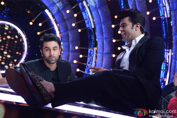 Ranbir Kapoor and Manish paul on the sets of Jhalak Dikhhla Jaa