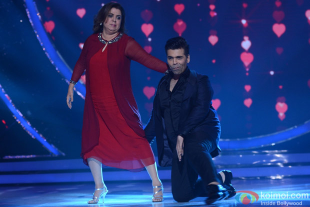 Karan Johar and Farah Khan on the sets of Jhalak Dikhhla Jaa